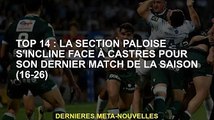 Top 14 : La Section Paloise s'incline face à Castres en dernier match de la saison (16-26)