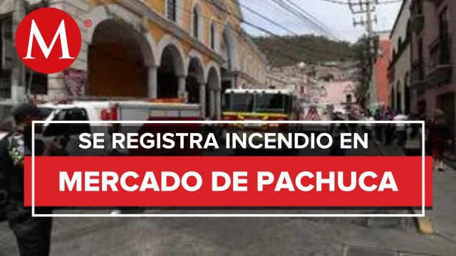 Bomberos atienden incendio en Mercado Miguel Hidalgo de Pachuca