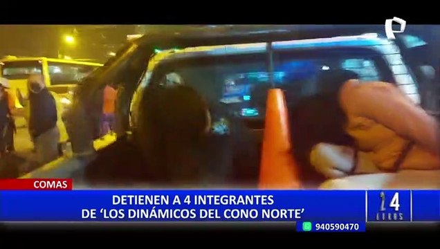 Comas: PNP frustra asalto a botica y detiene a cuatro delincuentes