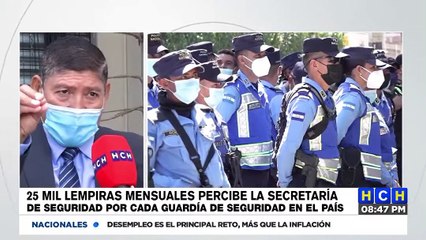 El Estado recibe una cuota mensual de 25 lempiras por cada guardia de seguridad en funciones