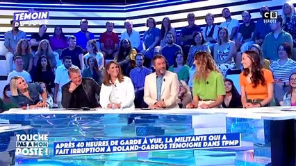 Alizée, 22 ans, la jeune militante écologiste qui s'est attachée vendredi au filet de Roland Garros a témoigné hier soir dans TPMP : "Jai fait 40 heures de garde-à-vue  !"