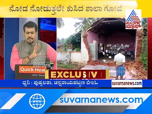 ನೋಡ ನೋಡುತ್ತಲೇ ಕುಸಿದ ಶಾಲಾ ಕಟ್ಟಡ; ಅದೃಷ್ಟವಶಾತ್ ಮಕ್ಕಳು ಪಾರು!