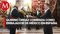 Quirino Ordaz entrega sus cartas credenciales al rey Felipe VI de España