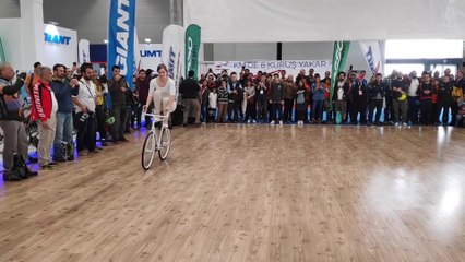 Girl Biker Performs - You Must See
