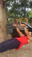 Rings Front Lever to Muscle Ups