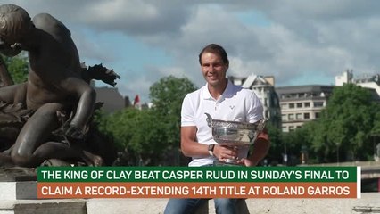 Nadal shows off 14th French Open trophy