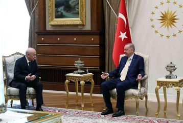 Cumhurbaşkanı Erdoğan, Beştepe'de Bahçeli'yle görüştü