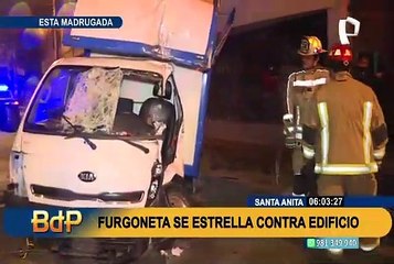 Santa Anita: furgoneta fuera de control se estrella contra edificio, chofer habría estado ebrio