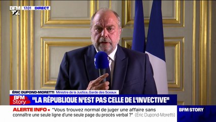 Éric Dupond-Moretti: "Le terrain judiciaire est devenu le terrain de jeu des populistes et des extrémistes"