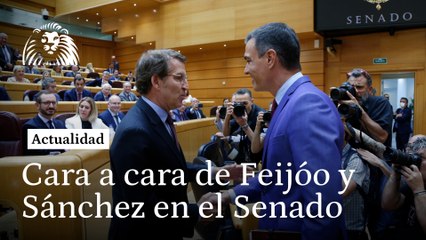 Primer cara a cara entre Feijóo y Sánchez en el Senado