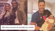 Hulk mostra momento de intimidade com Camila de Ângelo e brincadeira com a filha de 1 mês. Veja!