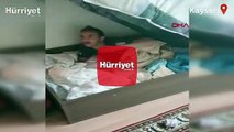 Kayseri'de 15 yıl hapisle aranan hükümlü bazanın içinde yakalandı