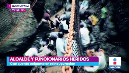 VIDEO: Cae puente colgante en Cuernavaca, Morelos