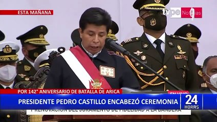 Pedro Castillo encabezó ceremonia por el aniversario de la Batalla de Arica