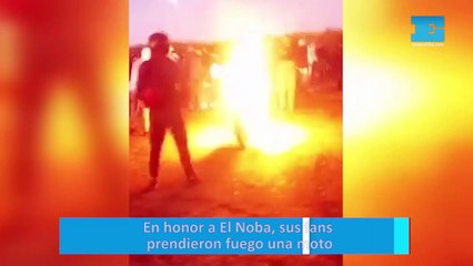 En honor a El Noba, sus fans prendieron fuego una moto