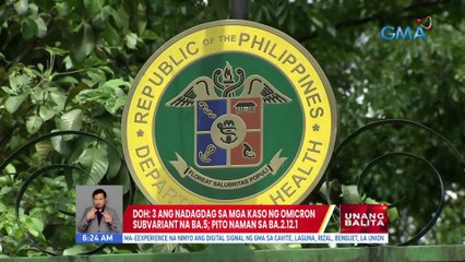 DOH: 3 ang nadagdag sa mga kaso ng Omicron BA.5; 7 naman sa BA.2.12.1 | UB