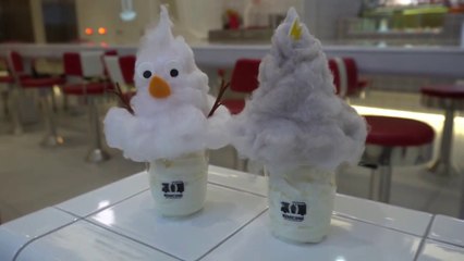 Cotton candy and Ice cream Dessert - REMICONE - Korean street food