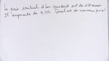 Calculer la valeur finale connaissant le taux d'évolution et la valeur initiale - 2nde