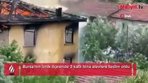 Bursa'da 3 katlı bina küle döndü