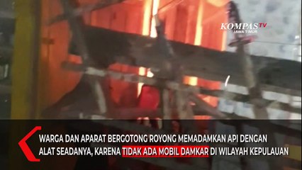 Warga Panik, Kebakaran Pasar Hanguskan 4 Kios di Kepulauan Sumenep