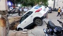 Chennai: अचानक गड्ढे में जा गिरी SUV कार, ड्राइव कर रहे डॉक्टर की बाल-बाल बची जान...