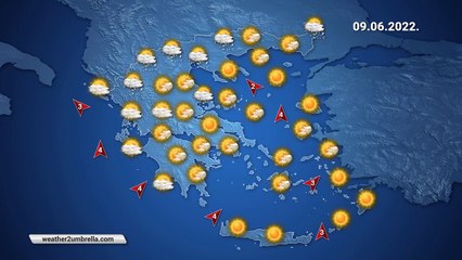 Η πρόγνωση του καιρού για την Πέμπτη 09-06-2022