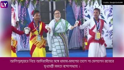 Mamata Banerjee হাসিমারায় ধামসা-মাদলের তালে নাচলেন, দেখুন