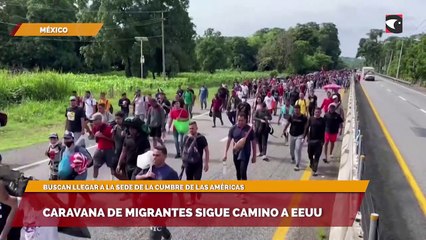 Caravana de migrantes sigue camino a EEUU