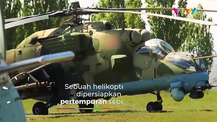 Helikopter Rusia Hancurkan Kendaraan Lapis Baja Ukraina