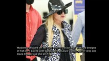 Madonna Wears Fish-Print Hat for Flight Out of NYC