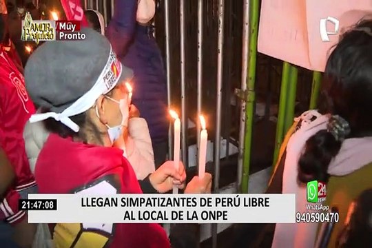 Cercado de Lima: simpatizantes de Perú Libre llegaron hasta el local de la ONPE