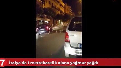 İtalya'da sadece 1 metrekarelik alana yağmur yağdı