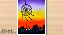 How to draw beautiful evening scene for beginners with poster color _Pallavi Drawing Academy