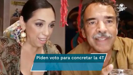 "Todo por Morena, si no, no se va a poder", dicen Regina Orozco y Damián Alcázar