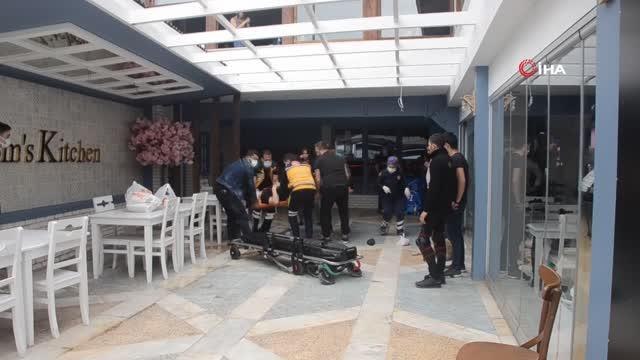 Cam silerken 3 metre yükseklikten düşen temizlik işçisi yaralandı