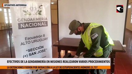 Efectivos de la Gendarmería en Misiones realizaron varios procedimientos