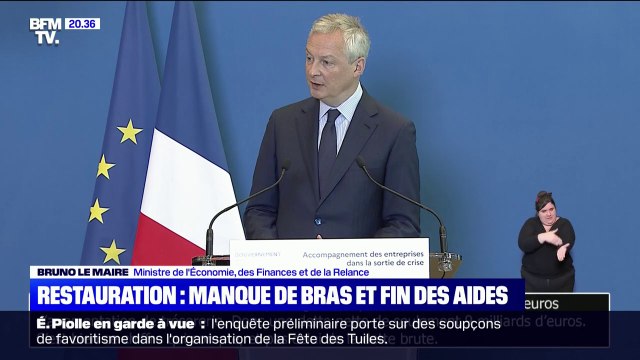 Nous ne vous laisserons pas tomber : Bruno Le Maire veut rassurer le secteur de l'hôtellerie et de la restauration