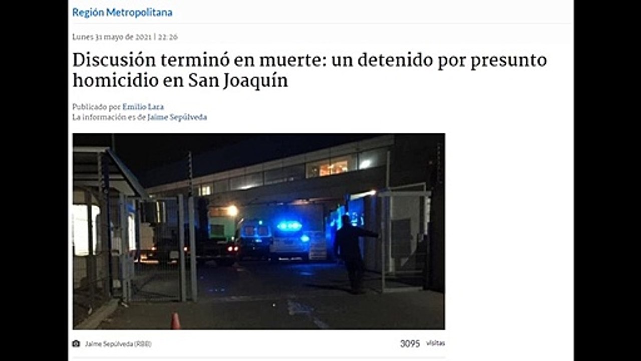 (31-05-2021) Pelea empresa - radio biobioDebate termina mal: Salvadoreño mata a colombiano mientras trabajaban al interior de una empresa