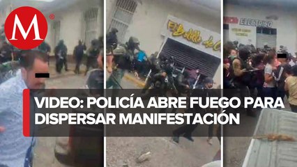 Policía dispersa con violencia a manifestantes en Fiscalía de Huatusco, Veracruz