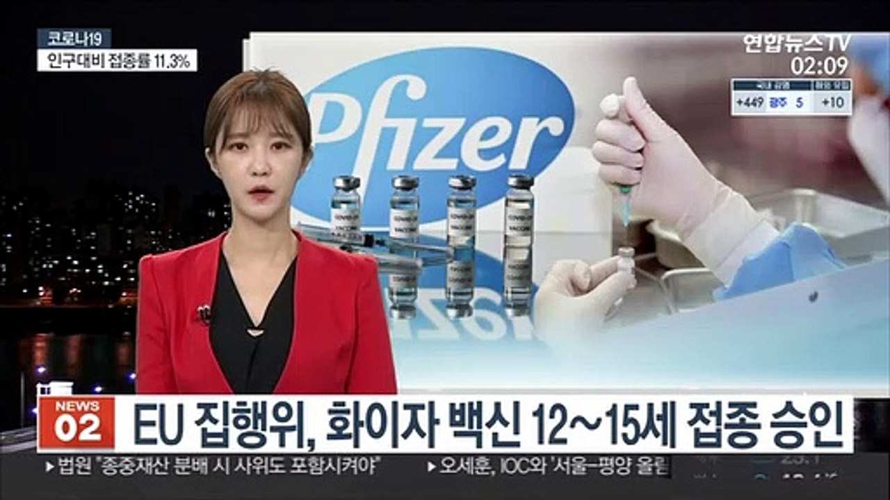 EU 집행위, 화이자 백신 12∼15세 접종 승인