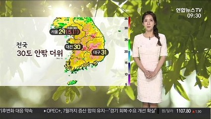 [날씨] 한낮 30도 안팎 더위…영서·충북·경북 소나기