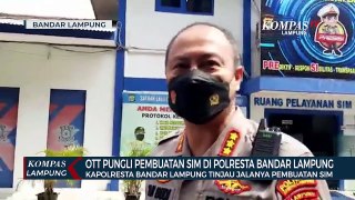 OTT Pungli Pembuatan SIM, Kapolresta Bandar Lampung Tinjau Pelayanan Pembuatan SIM