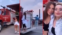 İzmir'de itfaiye aracı kullanan 3 kadının görüntüsü sosyal medyada gündem yarattı