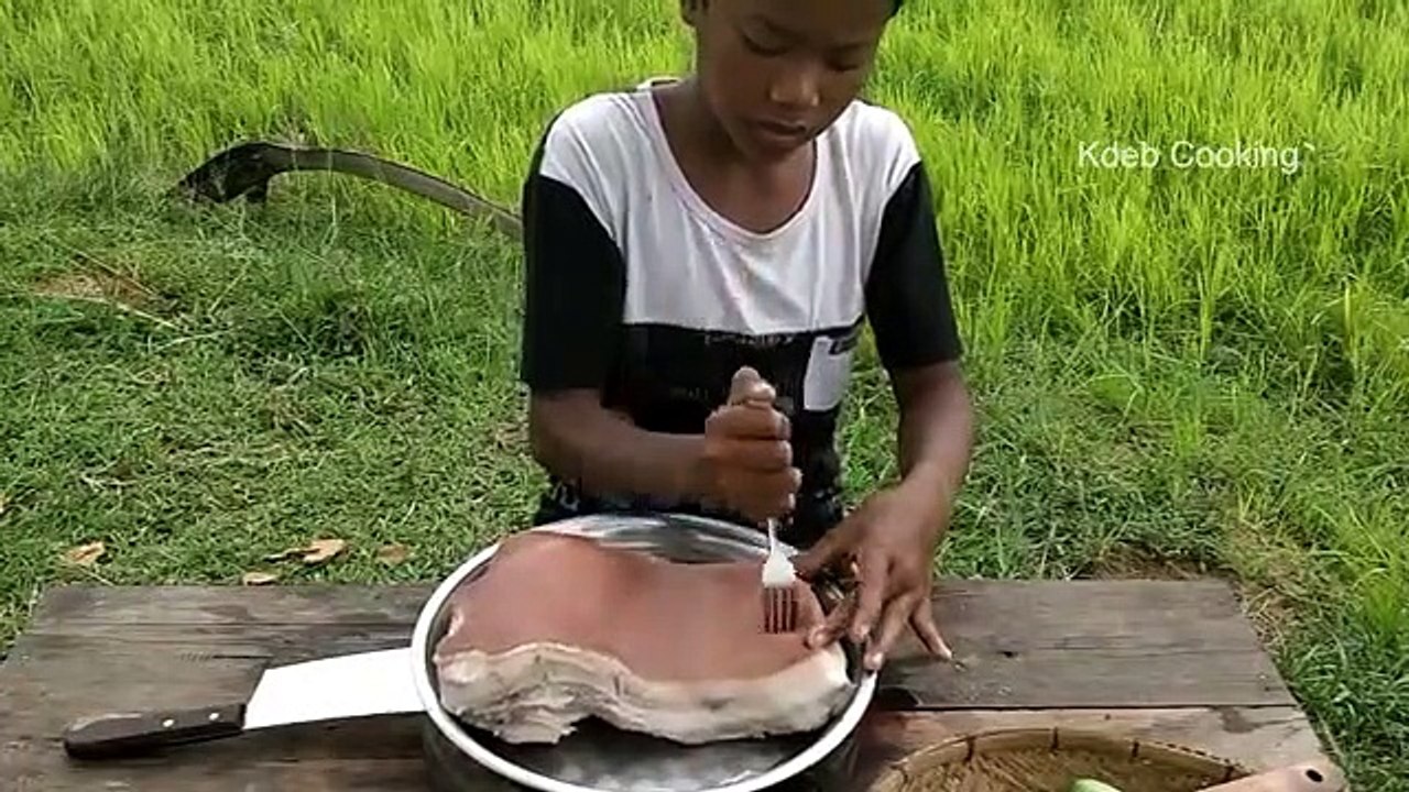 Easy Crispy Pork Belly Cooking  Eating Crispy Pork