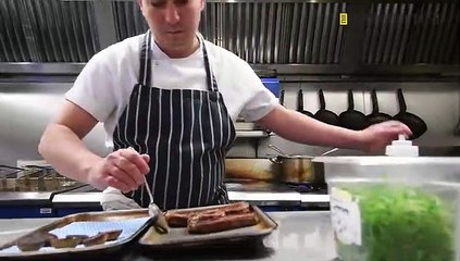 Watch The Fleece head chef Will Bonfield cook his famous lamb chops