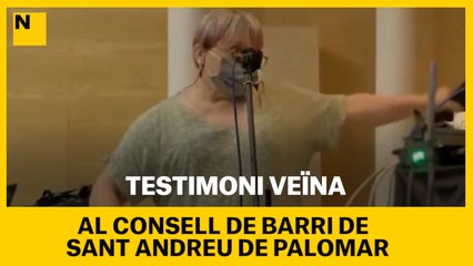 Testimoni d'una veïna al Consell de barri de Sant Andreu de Palomar