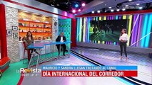 Día Internacional de Corredor: Sandra y Mauricio llegaron trotando a trabajar