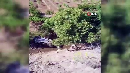 Siirt’te araç dereye yuvarlandı, sürücü yara almadan kurtuldu