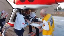 Kalbi duran hastanın yardımına ambulans helikopter yetişti