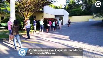 Vitória começa a vacinação de moradores com mais de 55 anos